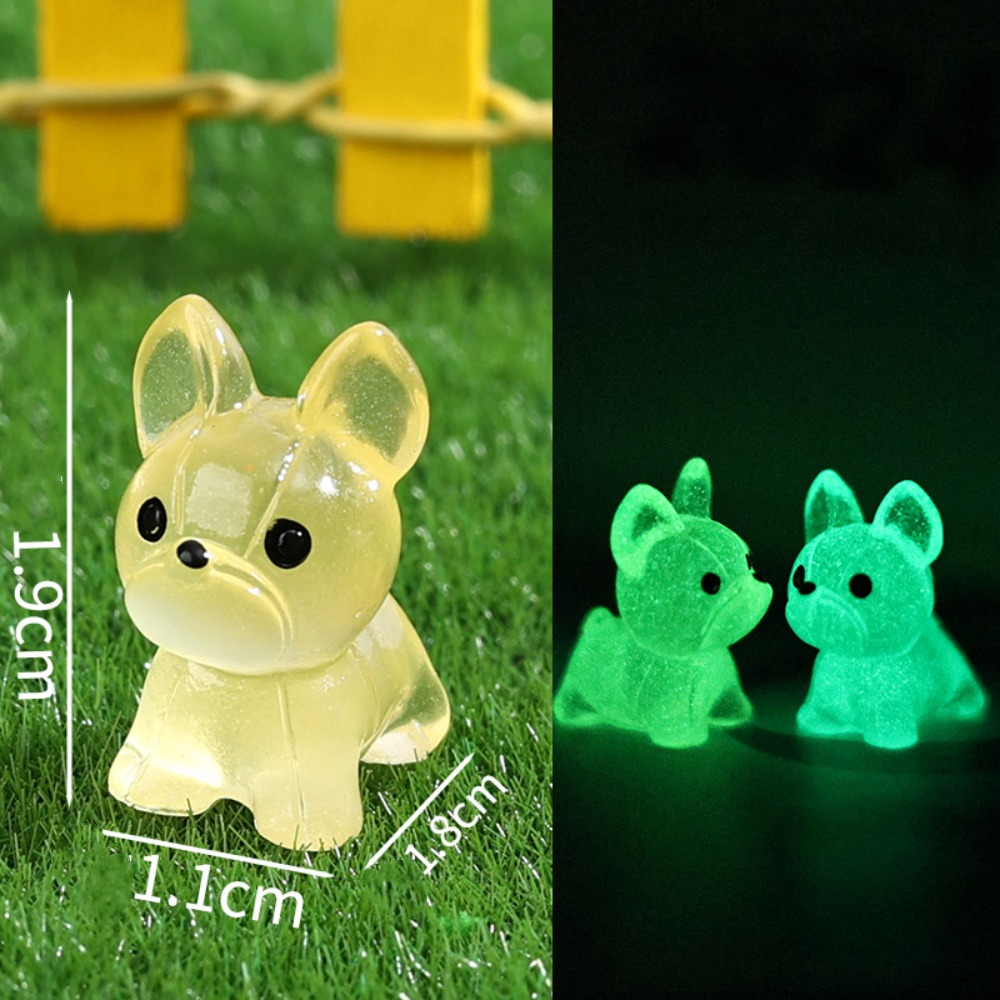 DIY Mini Fluorescent Dog Decoration Accessories Glow in The Dark Miniature Figurines Micro Landscape Ornaments