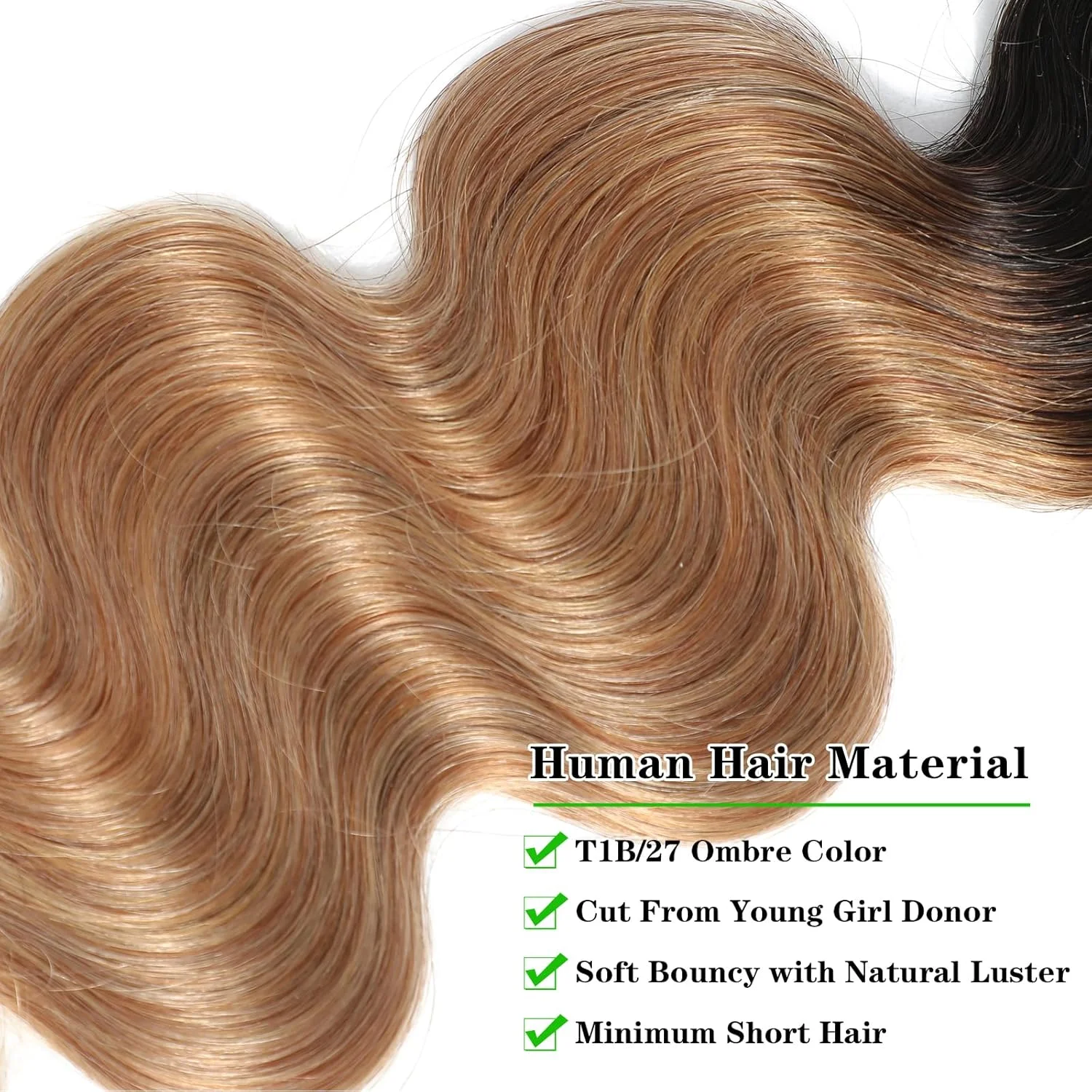 Rubio degradado onda del cuerpo 3 4 mechones de color brasileño Remy 100% cabello humano sin procesar ondulado doble dibujado mechones extensiones de tejido