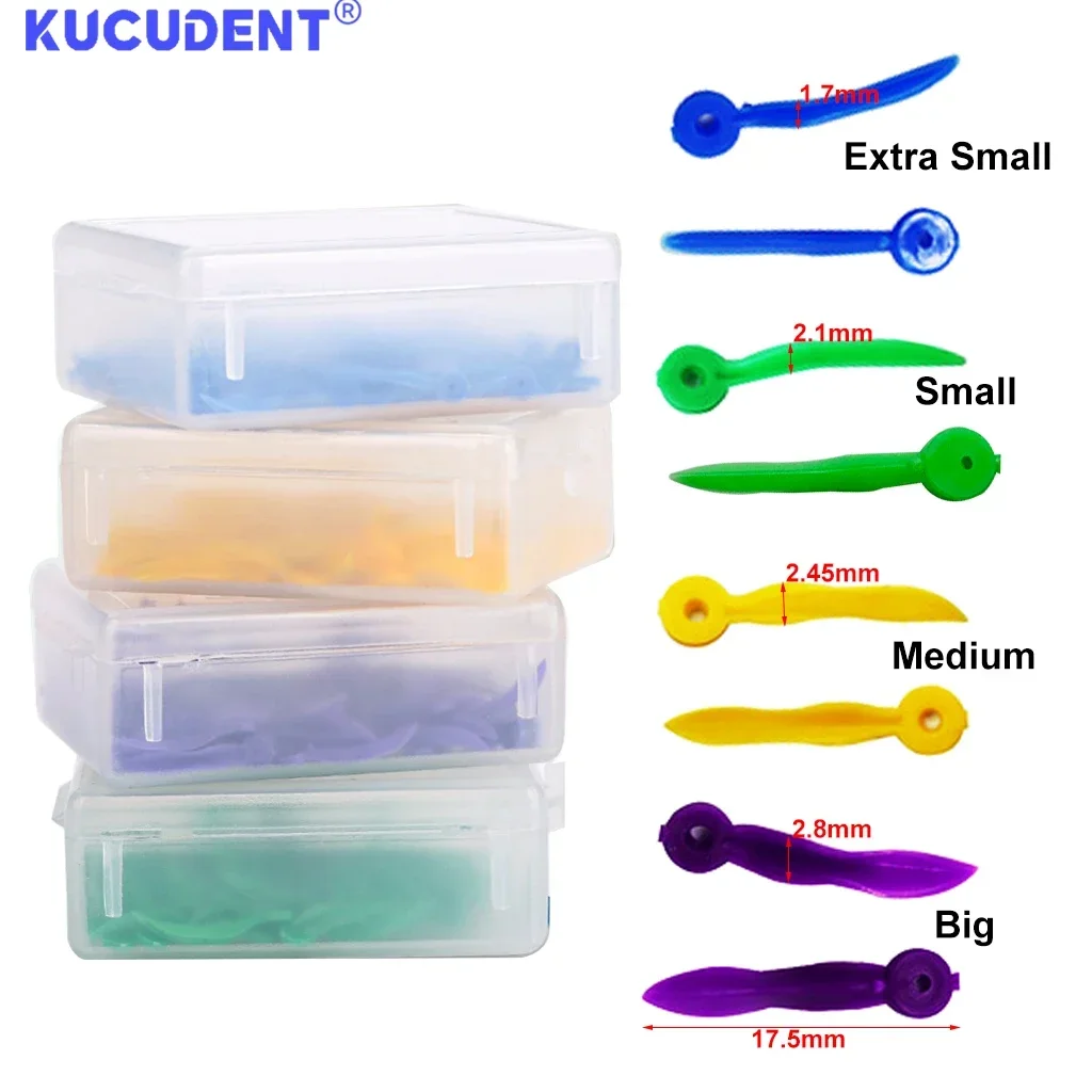 200 stks/pak Tandheelkundige Wegwerp Wiggen Tand Kloof met Cirkelvormig Gat 4 Maten Medische Plastic Mondverzorging Gereedschap voor Tandheelkunde Lab