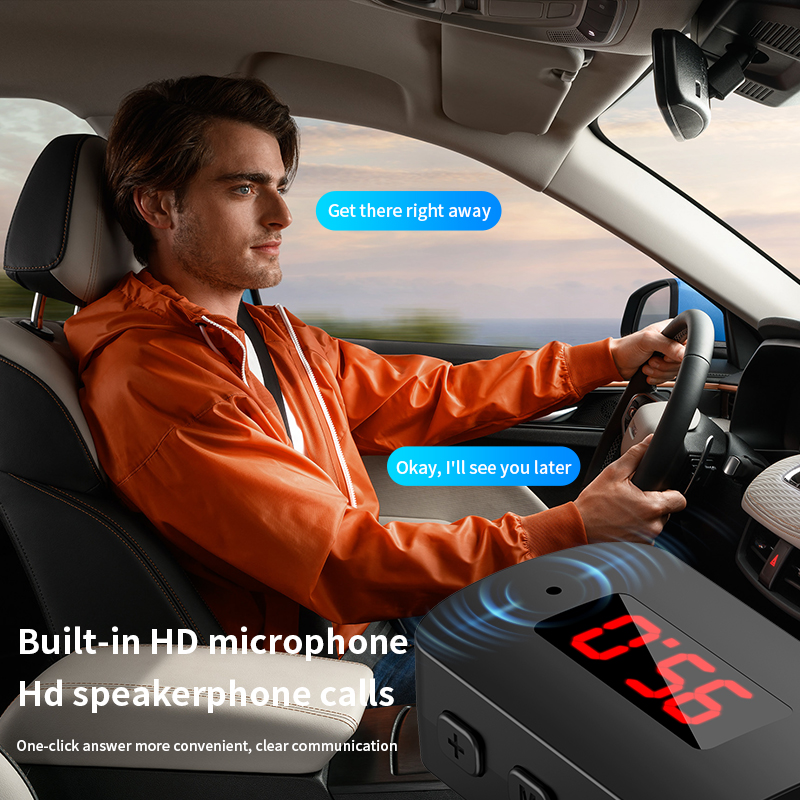 Bluetooth 5.4 Car Transmitter Receiver Handsfree Call Car Kit Mini USB Power Auto Wireless Audio Adapter For Fm Radio
