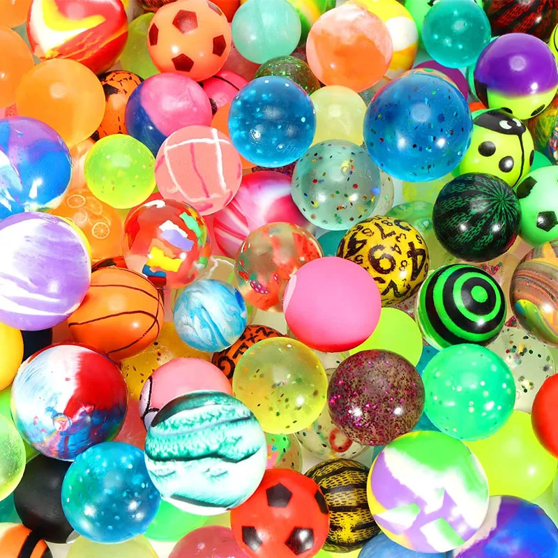 30MM nuovo design palla elastica in gomma stile misto 12/24 pezzi palline rimbalzanti multiple distributore automatico capsula sorpresa giocattolo per bambini
