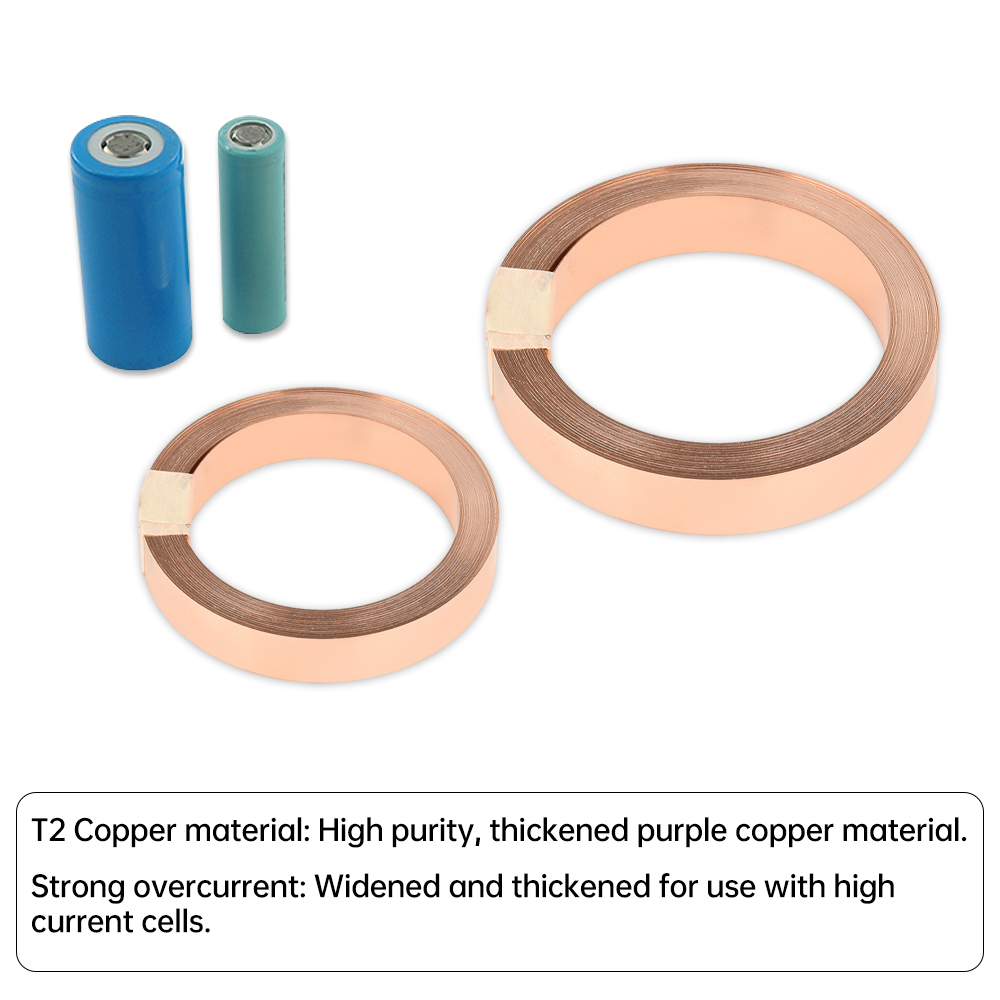 Tira de cobre niquelado T2, accesorios de soldador por puntos para batería 18650 21700, hoja de níquel para máquina de soldadura de 0,15mm/0,2mm, 5M/10M