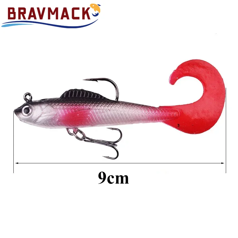 6 pezzi Swim Tail esca da pesca Jig Wobblers esche morbide esca artificiale in silicone spigola carpa cucchiaio esca da pesca