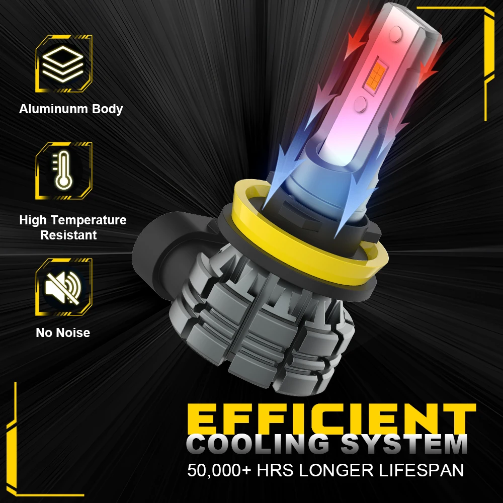 BMTxms 2 pièces blanc jaune Switchback double couleur H8 H11 9006 HB4 9005 HB3 9145 H10 LED antibrouillard diurne conduite lampe DRL