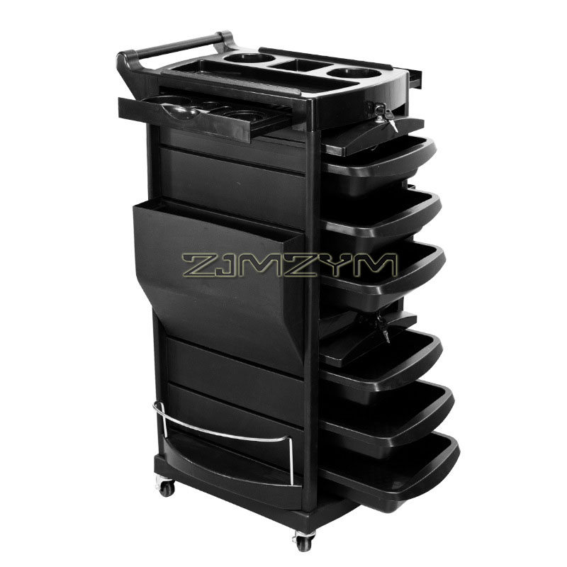 Professional Barber Cart with Wheels Multi-layer Salon Trolley High Capacity Mobile Hairdressing Storage Cabinet Stand for Tools