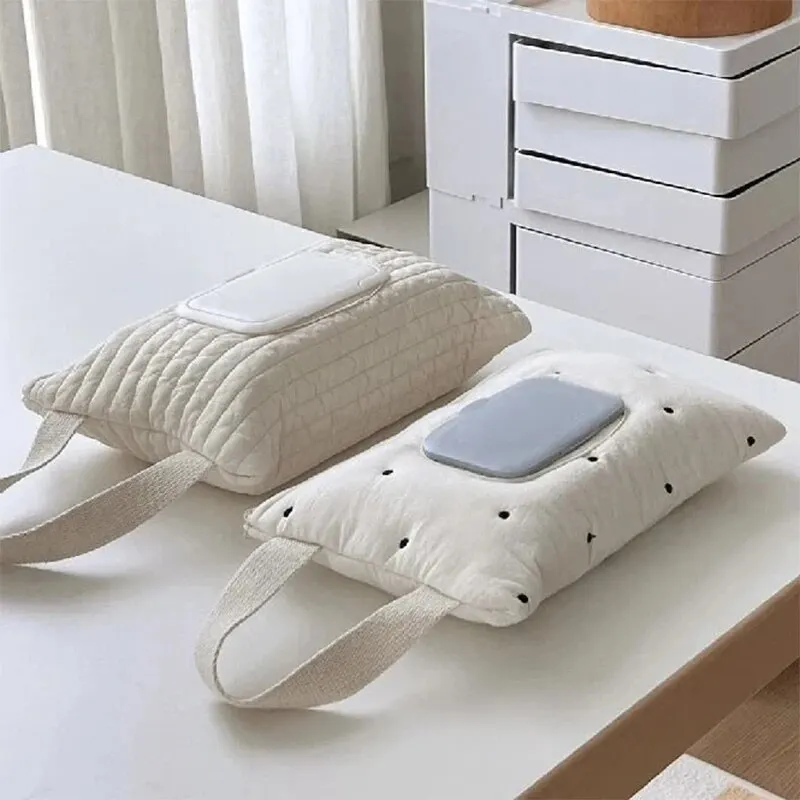 Carrinho de bebê pendurado saco dos desenhos animados do bebê viagem portátil molhado papel toalha armazenamento bolsa bonito ponto listrado simples saco com zíper