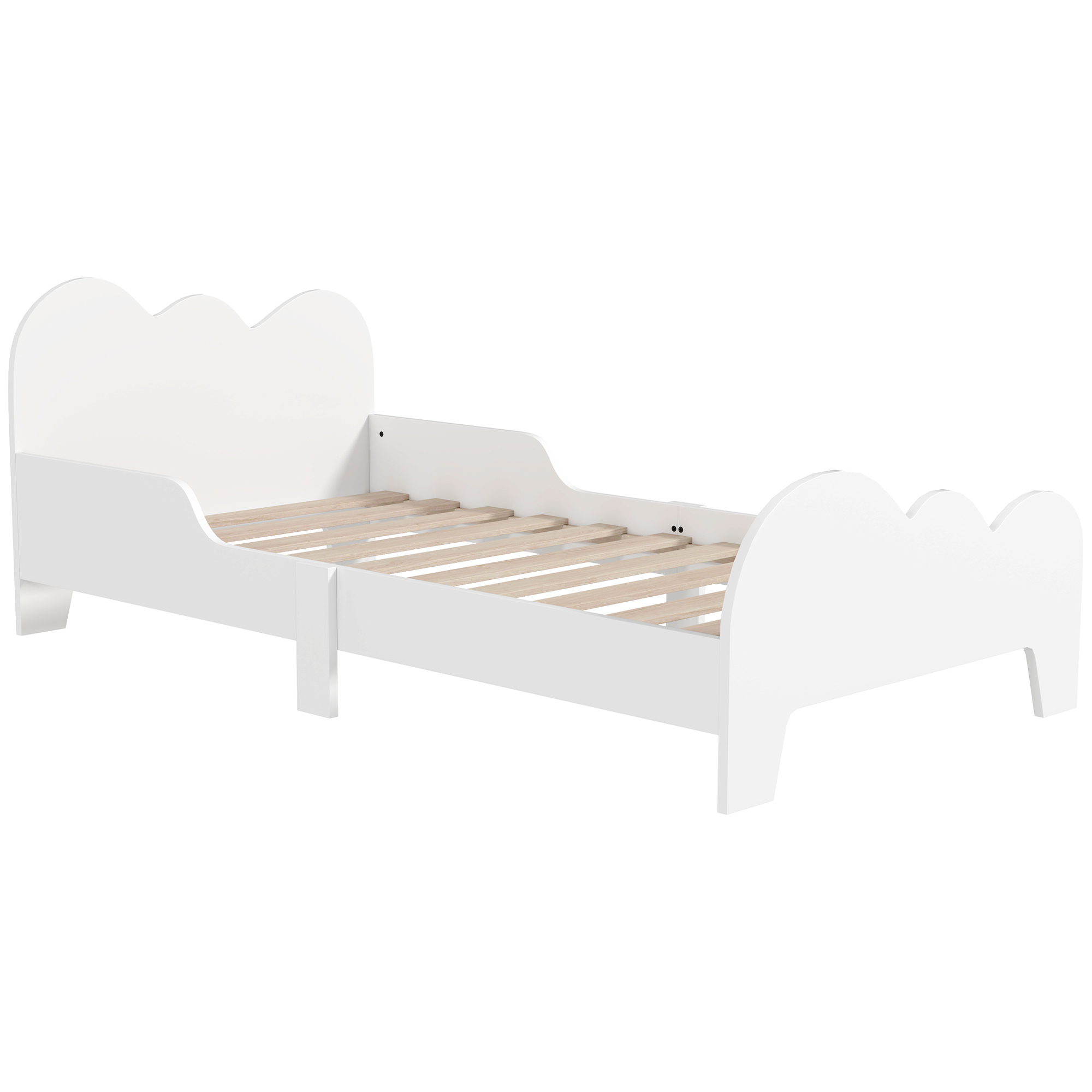 AIYAPLAY Cama para Niños de +3 Años 140x70 cm con Barandilla Carga 80 kg Blanco