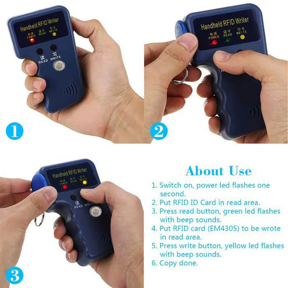 RW1990 TM Copier RFID Duplicator Reader TM1990 ibutton DS-1990A I-Knop Handheld 125 KHz T5577 EM4305 EM4100 Toetsen Tag kaart