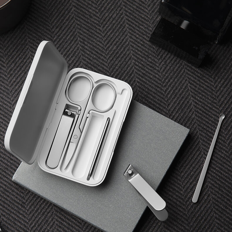 Xiaomi Mijia – coupe-ongles 5 en 1 en acier inoxydable 420, soins de pédicure, lime à ongles Portable avec coque de rangement anti-éclaboussures