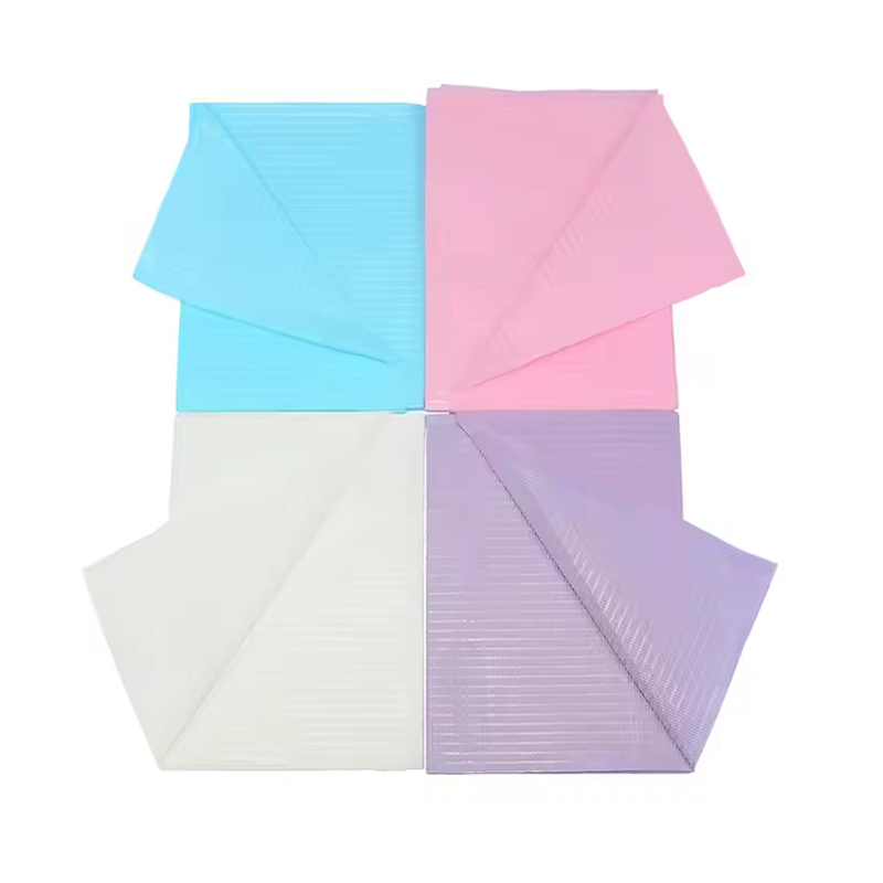 125 unids/pack desechable Dental limpieza babero almohadilla multicolor tatuaje Baberos cubiertas de mesa limpio paciente servilletas dentales accesorios de tatuaje
