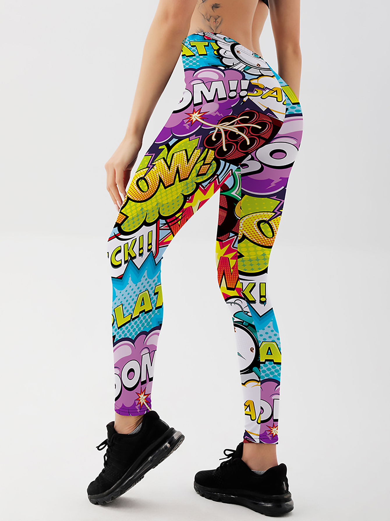 Mallas con estampado 3D, mallas deportivas Push Up para mujer, pantalones deportivos para correr, estilos de juego de cómic de dibujos animados, mallas para chica