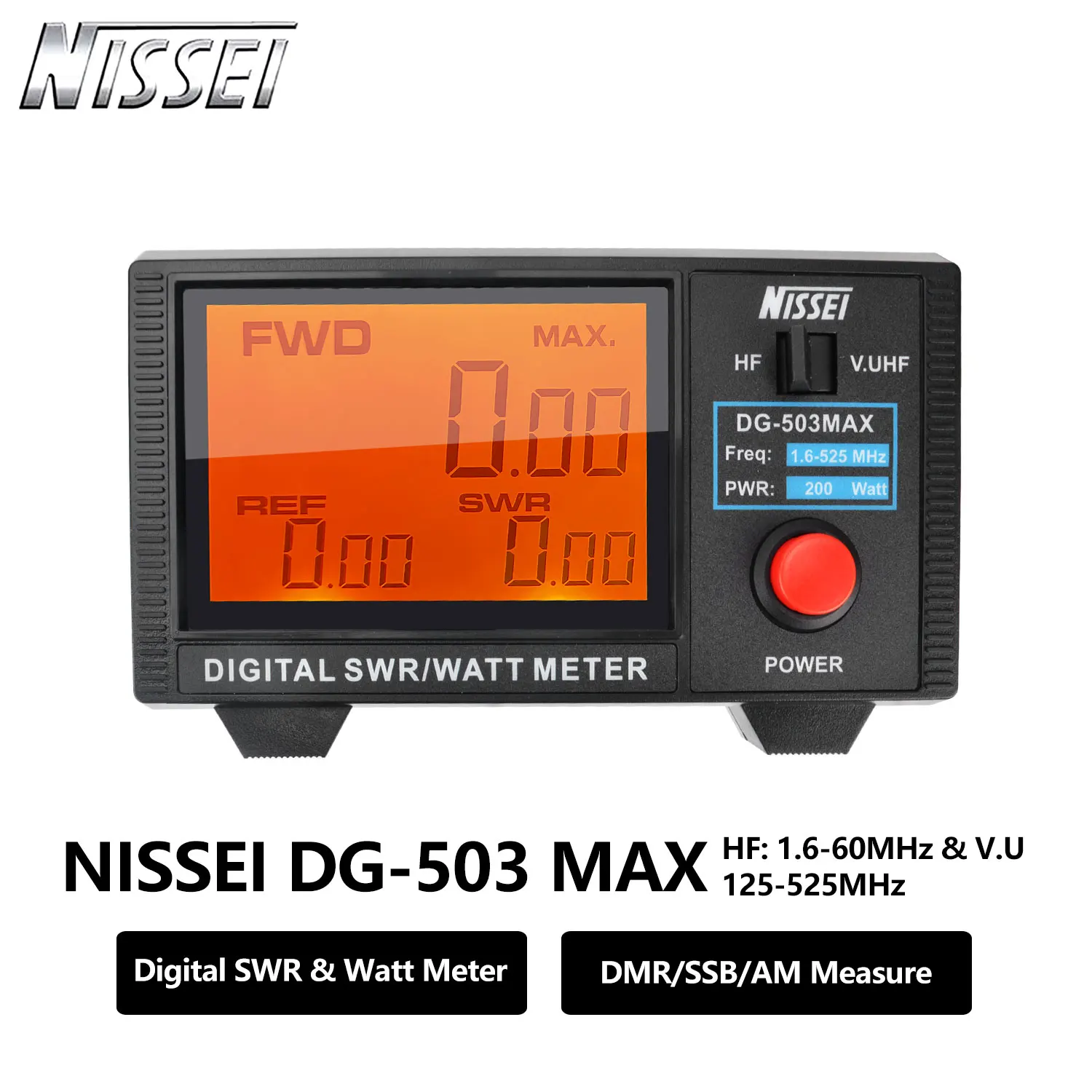 NISSEI DG-503MAX DMR/SSB/AM HF 1,6-60 МГц и V.UHF125-525 МГц 200 Вт Walkie Talkie Цифровой КСВ Ваттметр DG-503 MAX
