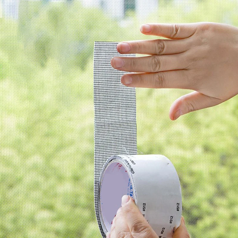 5*200cm Easy to Apply Waterproof Window Screen Repair Tape Keep Mosquitoes Out Anti-Insect Self-Adhesive Mesh Patch