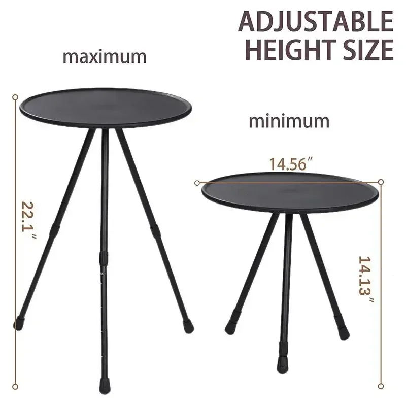 Aluminum Alloy Mini Camping Table stand Protable Folding Round table Outdoor Lightweight Table pliante Height Adjustable tables