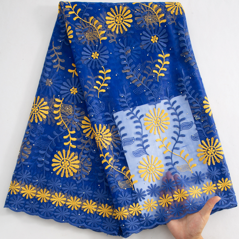 Luxuriöser afrikanischer Mesh-Spitzenstoff mit Kristallen, 2024, hohe Qualität, 5 Yards, französischer bestickter Tüll-Spitzenstoff, Kleider für Frauen A3595