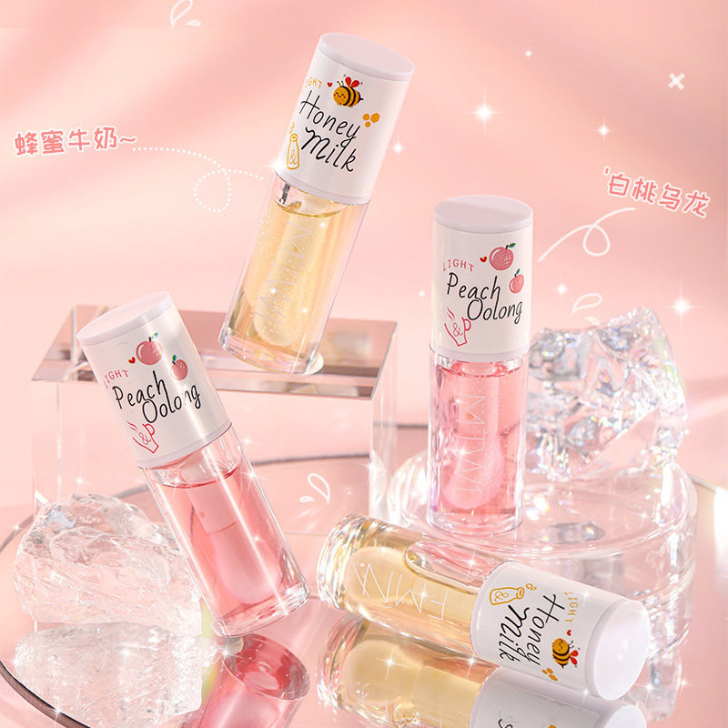 Olio per labbra alla pesca Gloss Paffuta Idratante Non appiccicoso Sexy Acqua lucida Rossetto liquido trasparente a lunga durata