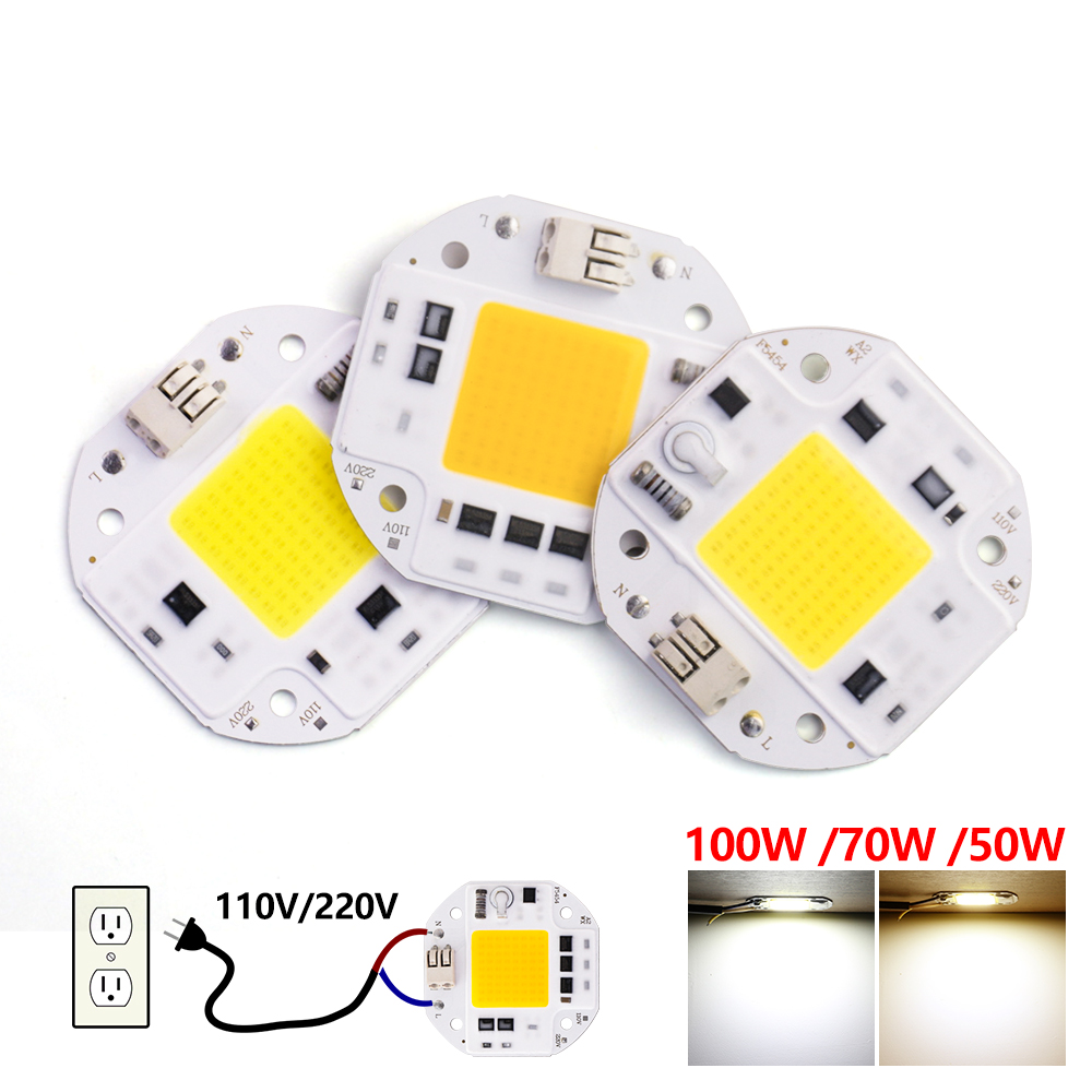 COB LED Chip 50W 70W 100W AC 110V 220V Smart IC Keine Notwendigkeit Treiber DIY Beleuchtung Flutlichter Scheinwerfer COB Chip LED Perle