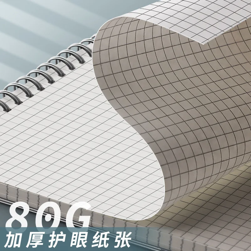 A4 A5 B5 Spiral Book Coil Notebook 120 Sheets 240 Pages Grid Notebook PP Cover
