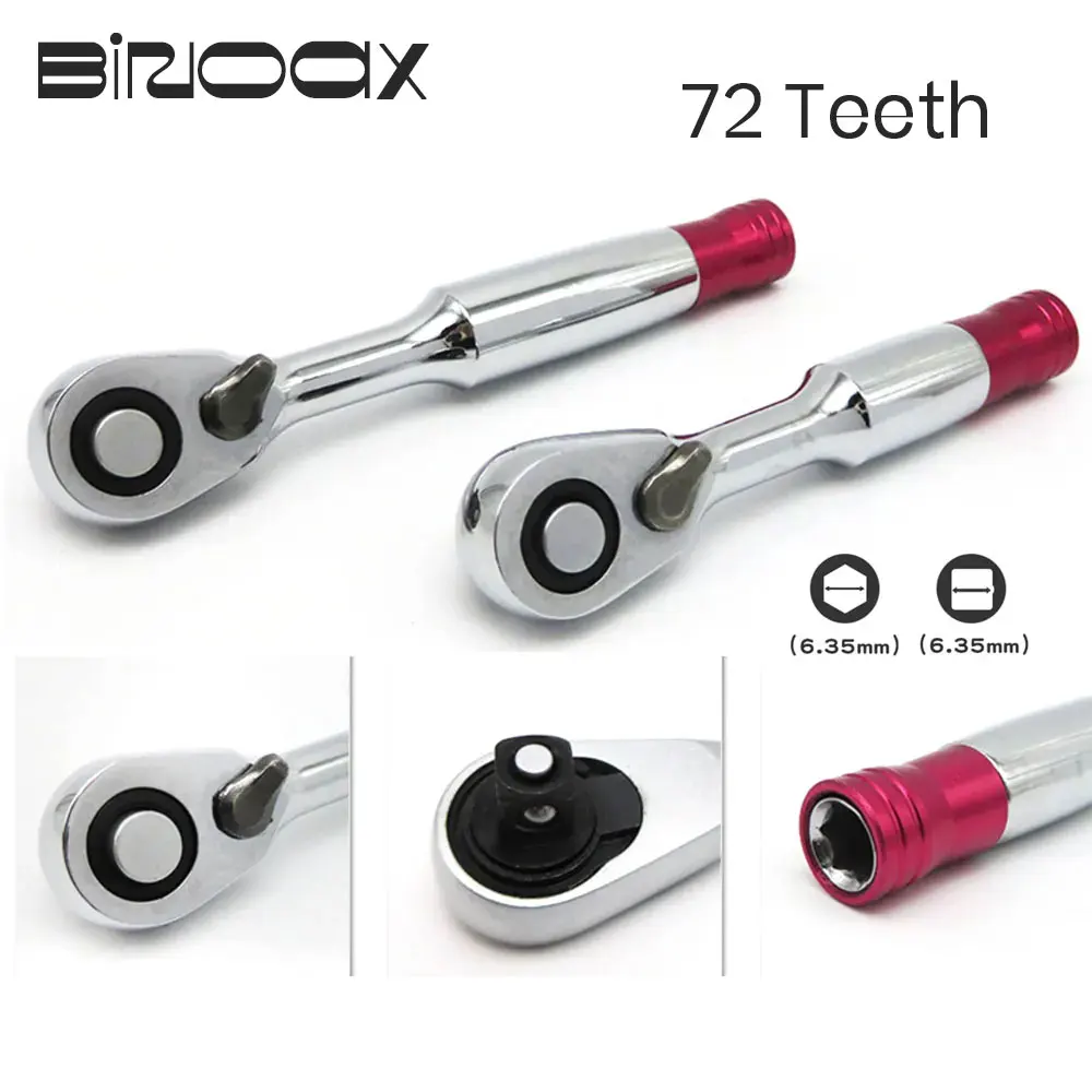 Binoax 72 TeethTorque Ratchet Cờ Lê 85Mm/100Mm 1/4 ''Mini Ổ Cắm Cờ Lê Công Cụ Sửa Chữa Cho Xe Đạp xe Đạp