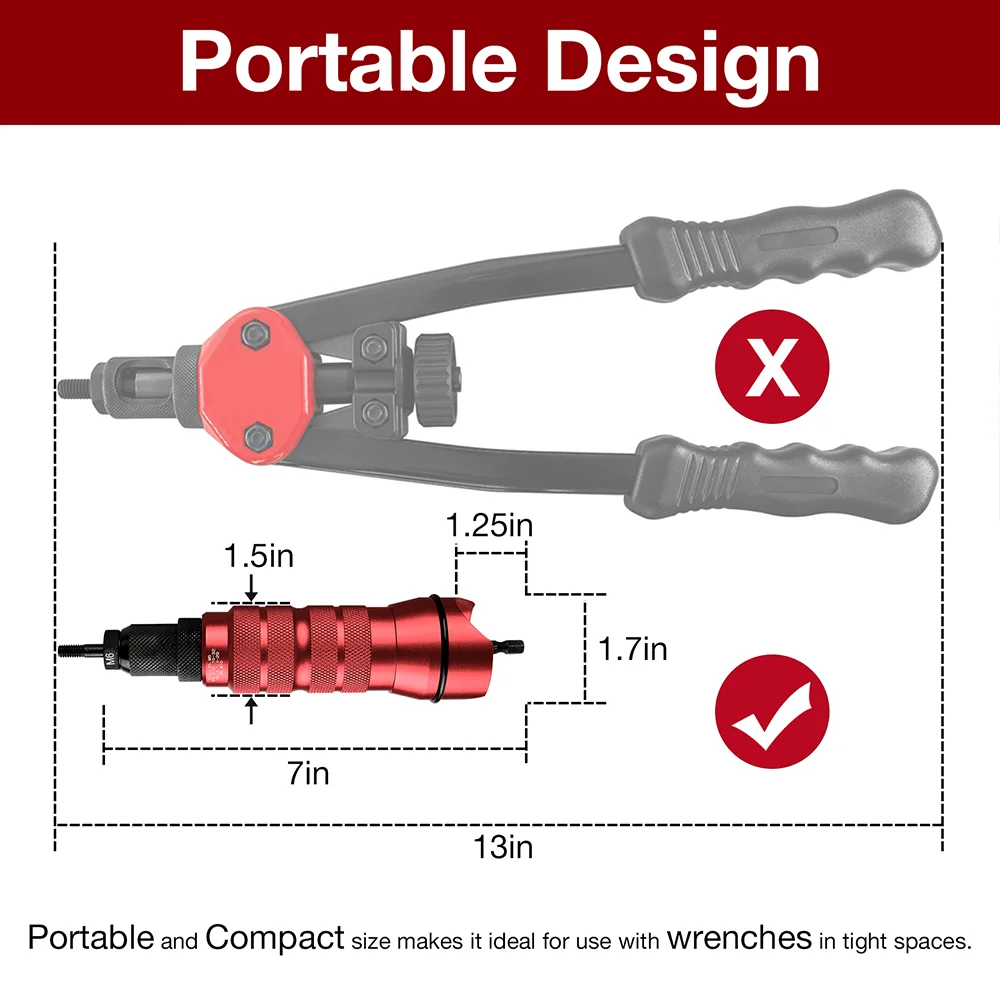Machine à riveter adaptateur de pistolet à écrou de rivet électrique domestique métrique M3 M4 M5 M6 M8 M10 + impérial 1/4-20 10-24 10-32 8-32, outil de rivetage d'écrou d'insertion sans fil de haute qualité