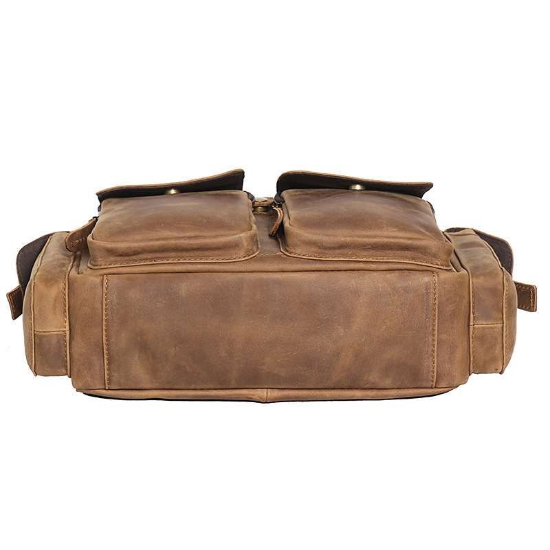Highend vintage a4 marrom preto 100% couro genuíno executivo escritório homens pasta saco do mensageiro carteira bolsa m1636