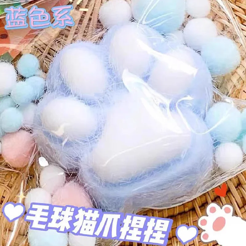นุ่มเหนียวความเครียดบรรเทาผ่อนคลาย Squishy Fidget การ์ตูน Mini Kawaii Cat Paw ซิลิโคนแมว Paw น่ารักสีชมพูฟุตเด็กของขวัญสาวของเล่น