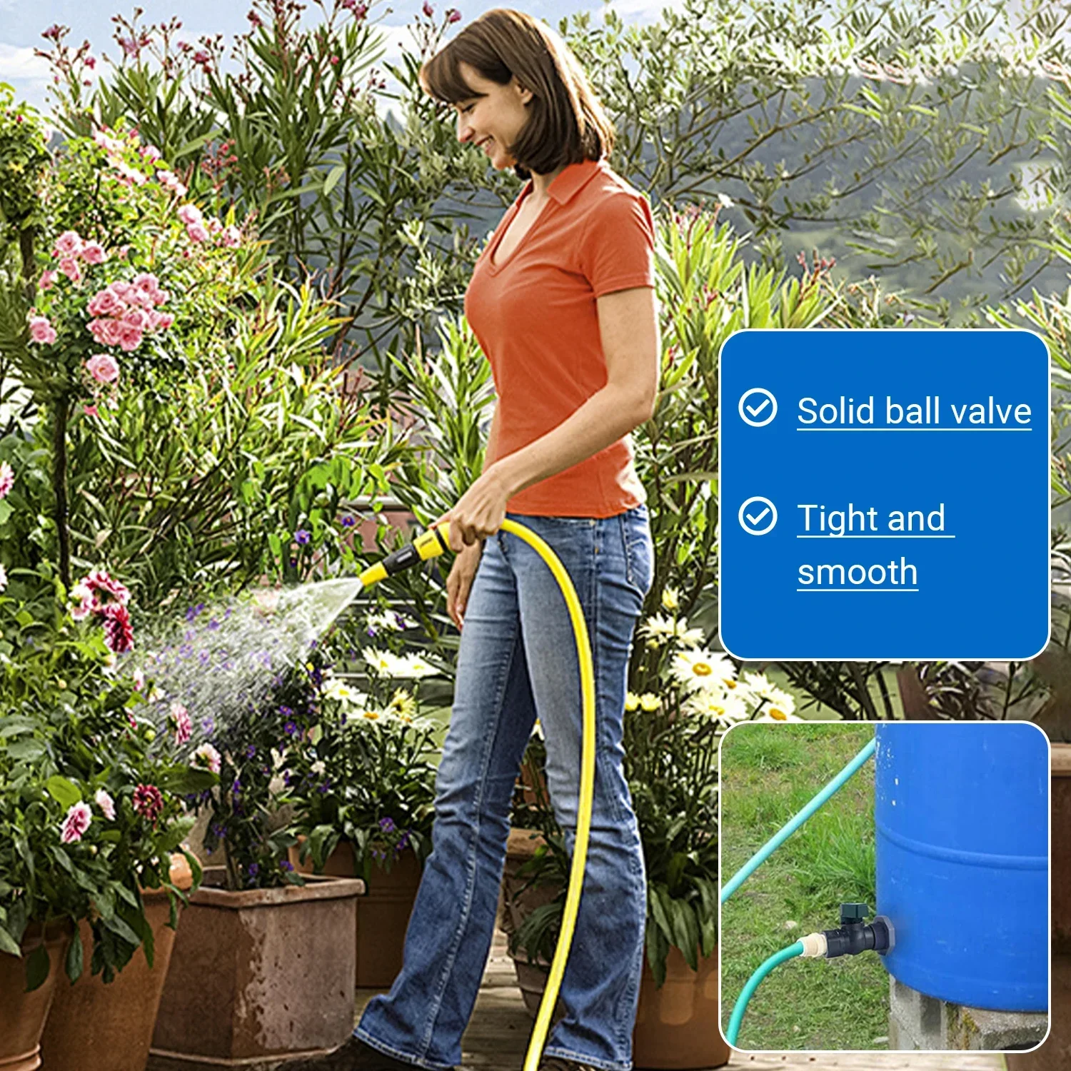 1 Set, PVC Water Barrel Spigot Kit, Connector Drain Adapter with Inner Connection for Garden, Rain Barre, Garden Tool Supplies