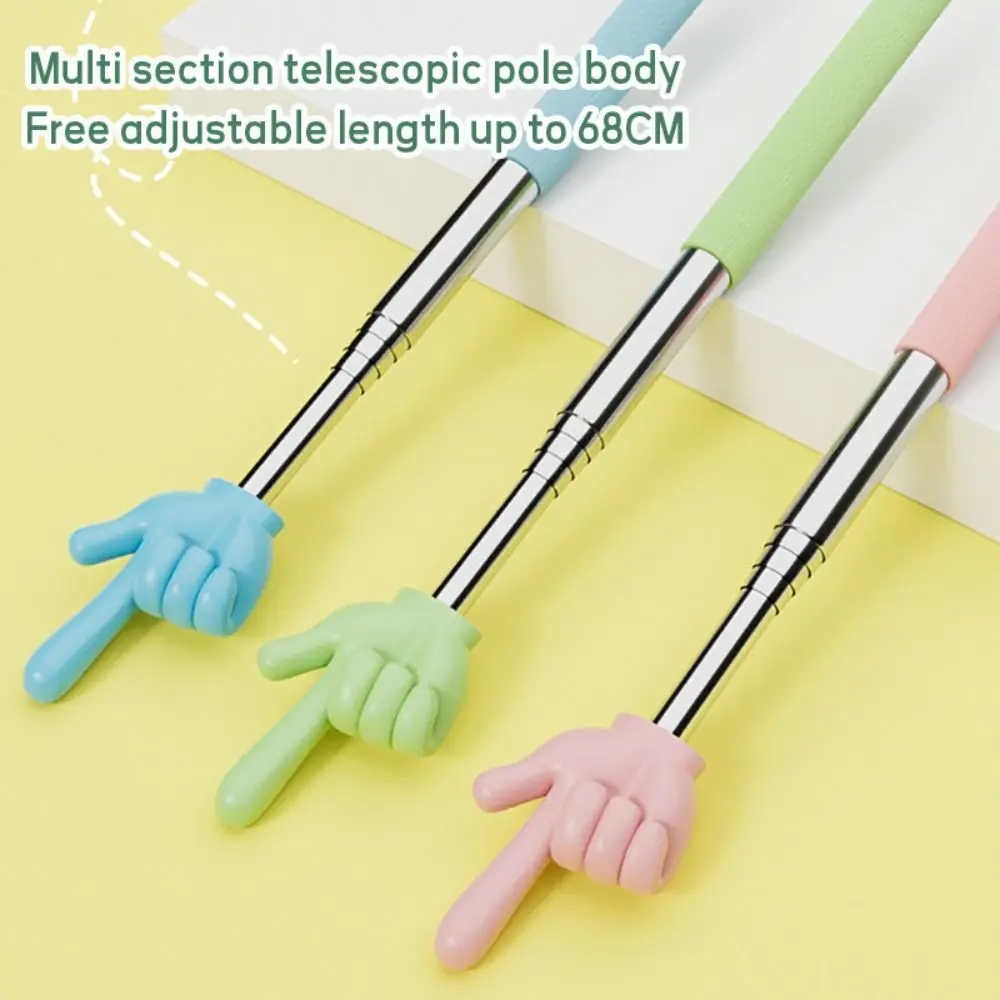 Professional Stainless Steel Teaching Pointer Telescopic Rod Finger Design Teaching Stick Finger Reading Sticks Students
