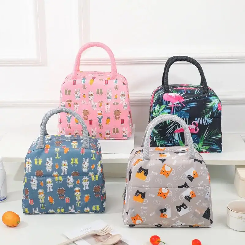 Borsa Bento portatile Borsa per il pranzo in stile cartone animato Borsa isolata Borsa per il pranzo di grande capacità Borsa per il pranzo per impiegati