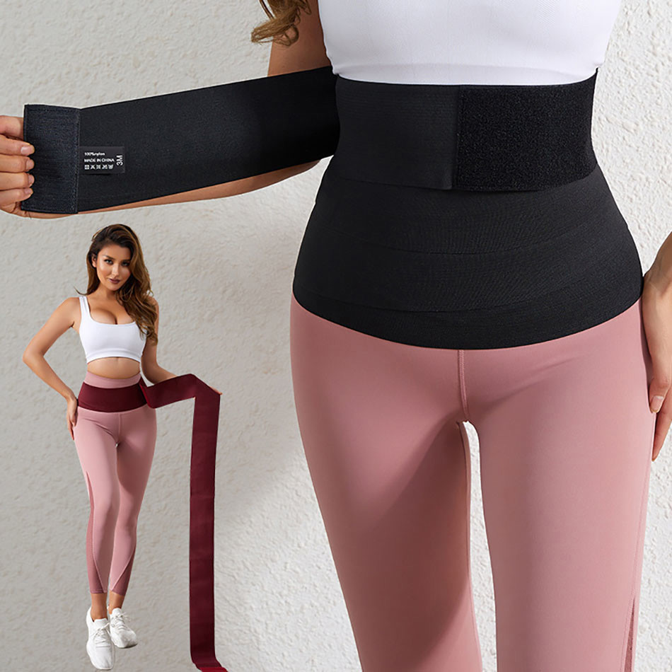 Colección de cinturones deportivos para mujer, envoltura elástica de Velcro, correa Abdominal, correa vinculante, entrenador de cintura, bandas reductoras para el vientre