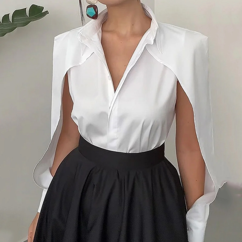 Wefads 秋冬ツーピースセットエレガントな固体長袖中空アウトラップルシャツトップルーズブラックドレスセット女性服