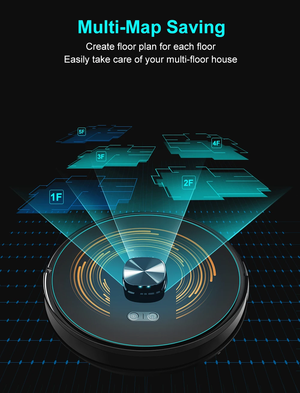 Robot Vacuum Cleaner ABIR K30 with Auto-empty Dock, 6500PA Suction, Multi-Floor Maping, Customized Wet Dry Room Cleaning