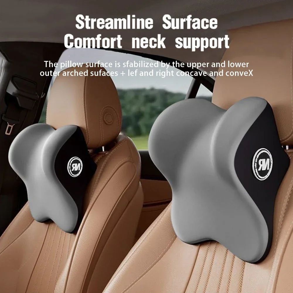 Almohadas para el cuello del coche, paquete de 1 Uds. De cuero Pu de ambos lados, reposacabezas para aliviar el dolor de cabeza, almohada Universal de fibra rellena para coche