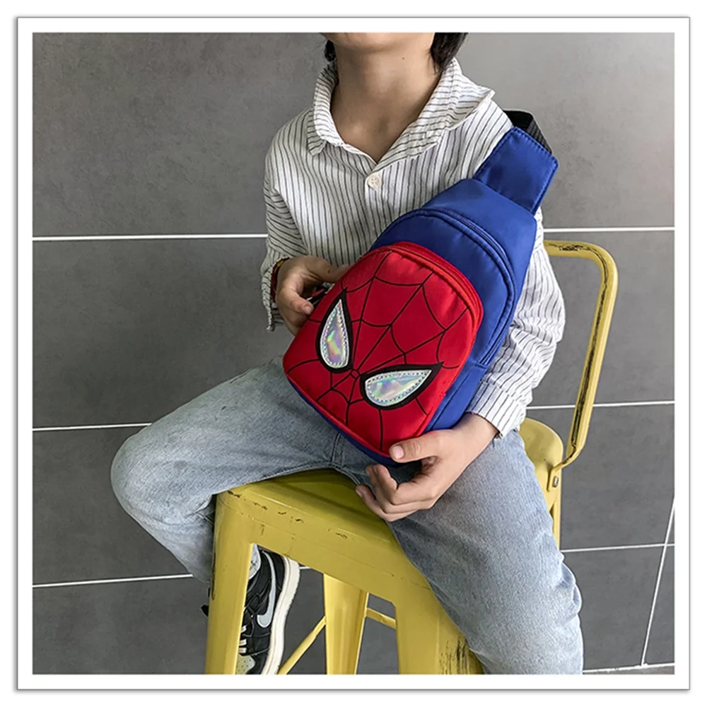 1PC Korean Version Children's Casual Shoulder Bag for Kids Cartoon Cute Spider Crossbody Chest Messenger Bag Backpack