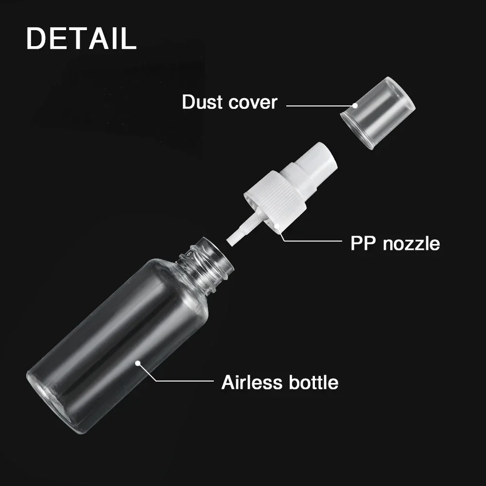 2/1pcs 30/50/100ml Mini Empty Mist Spray Bottle Refillable Clear Plastic Perfume Atomizer Portable Bottle Travel Accessories