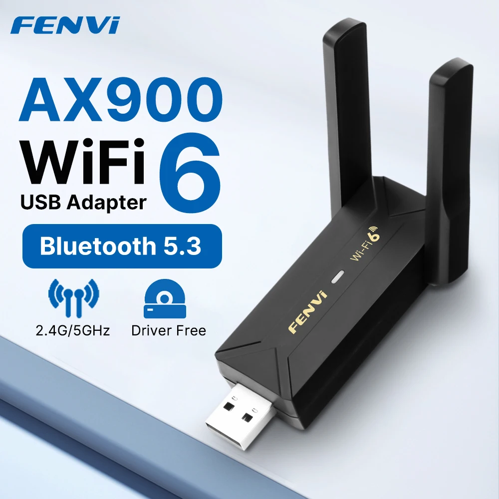 Fenvi WiFi 6 AX900 USB-Adapter Bluetooth 5.3 Dual Band 2,4 G 5 G Antennen WiFi 6 USB Netzwerkempfänger Dongle Treiber Free Win 10/11