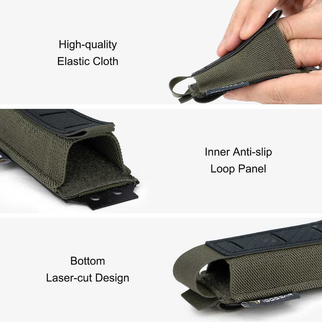 IDOGEAR Carbon Fiber Tactical Mag Pouch 9mm Single Carrier MOLLE Compatible Quick Drain Anti-slip Lightweight 2pcs 3589