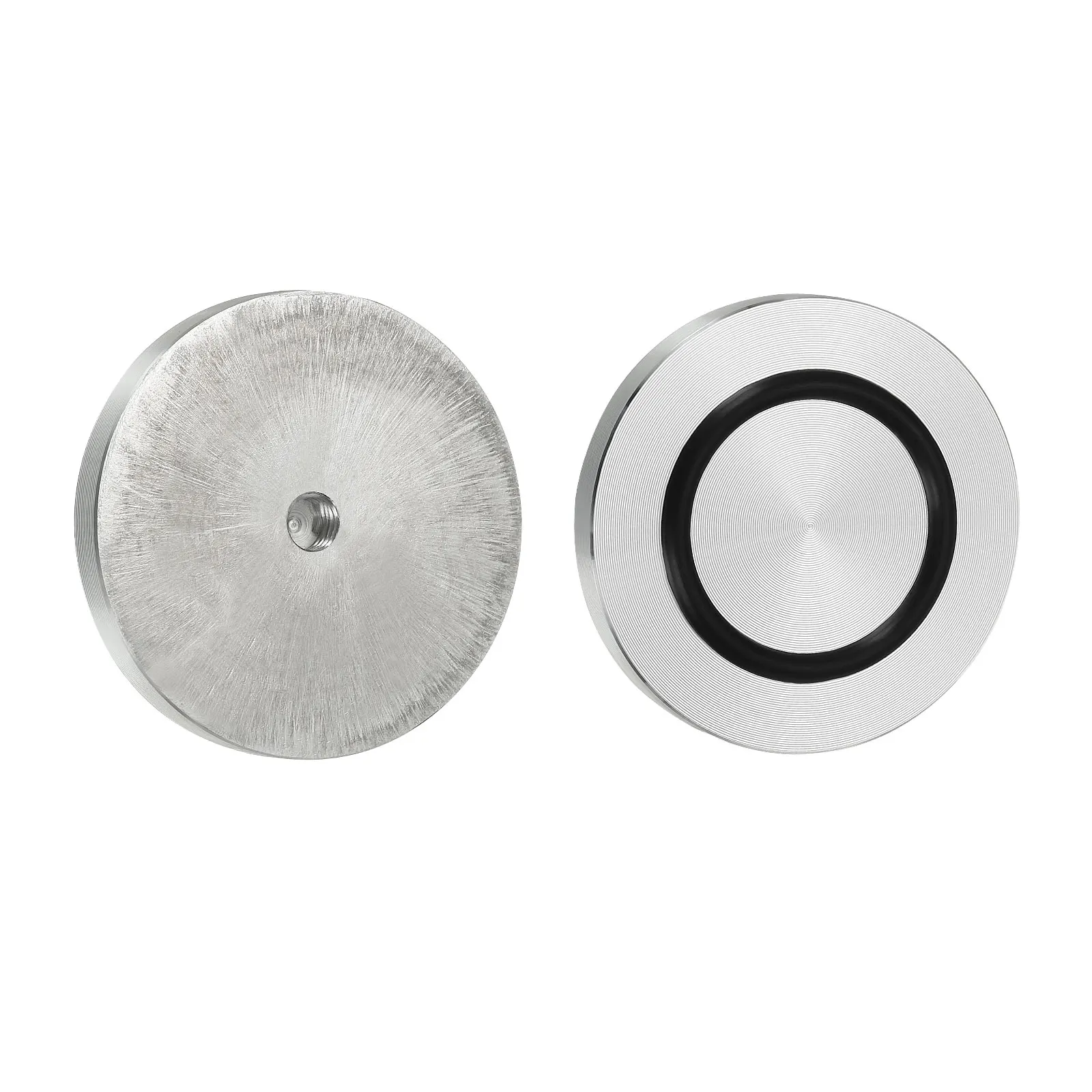 4 pezzi 40/50/60mm diametro disco circolare in alluminio adattatore superiore in vetro M8 piedini da tavolo rotondi piastra hardware con anello in gomma antiscivolo