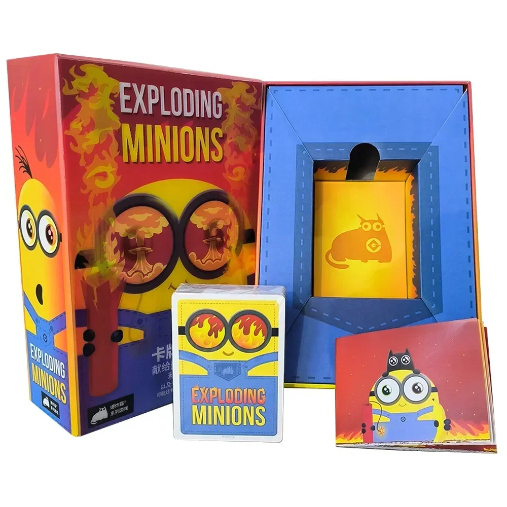 Explodindo Minions Exploding Cat Series Versão em Inglês Jogo de Tabuleiro Amigos Casual Cartão de Reunião Multijogador Jogo Coleção Presente