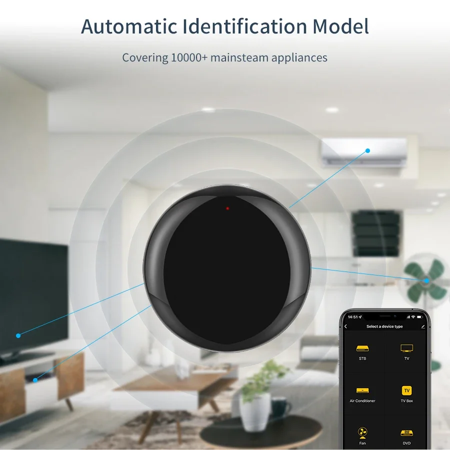 Tuya WiFi Smart Universele IR-afstandsbediening TV Airconditioner Afstandsbediening Smart Life voor Alexa Google Home Spraakbesturing