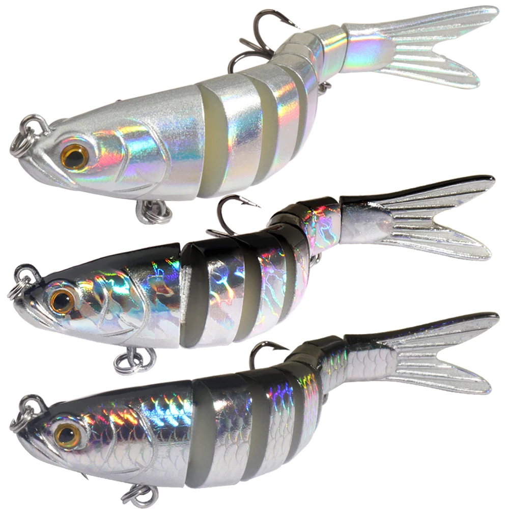 GOBAIT Swimbait 11g 16g 27g señuelo multiarticular segmento biónico de hundimiento lento Pesca lubina anzuelo triple aparejos de Pesca de carpa cebo duro