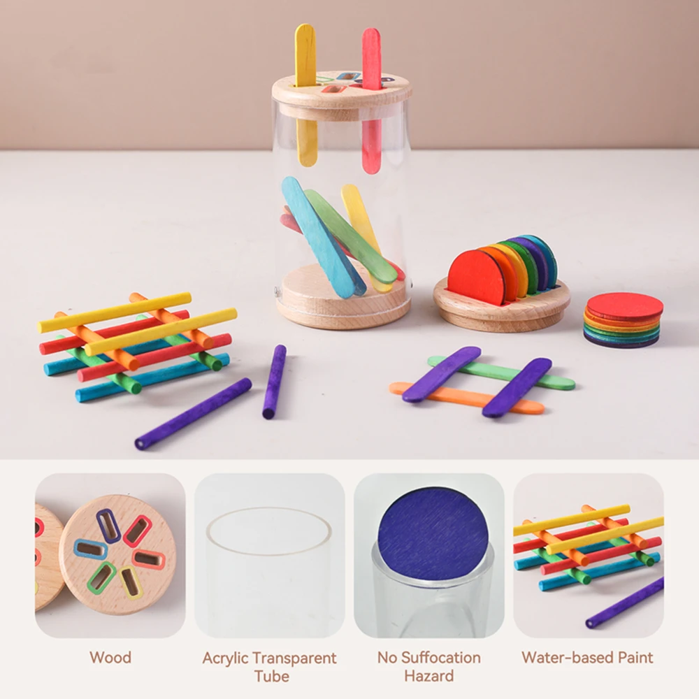Montessori Wooden Toy classification Cups Matching Sorting Cognition Game Training Baby Early Education Learning Educational Toy