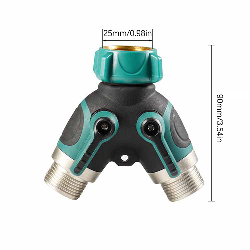 Divisor de manguera de jardín de 2 vías, Conector de riego tipo Y, distribuidor para grifo al aire libre, 3/4 pulgadas, UE, EE. UU., 1 unidad