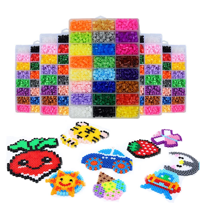 Perler contas kit 5mm hama contas criativo 3d quebra-cabeça conjunto completo com todos os acessórios engomar contas artesanais brinquedo presente