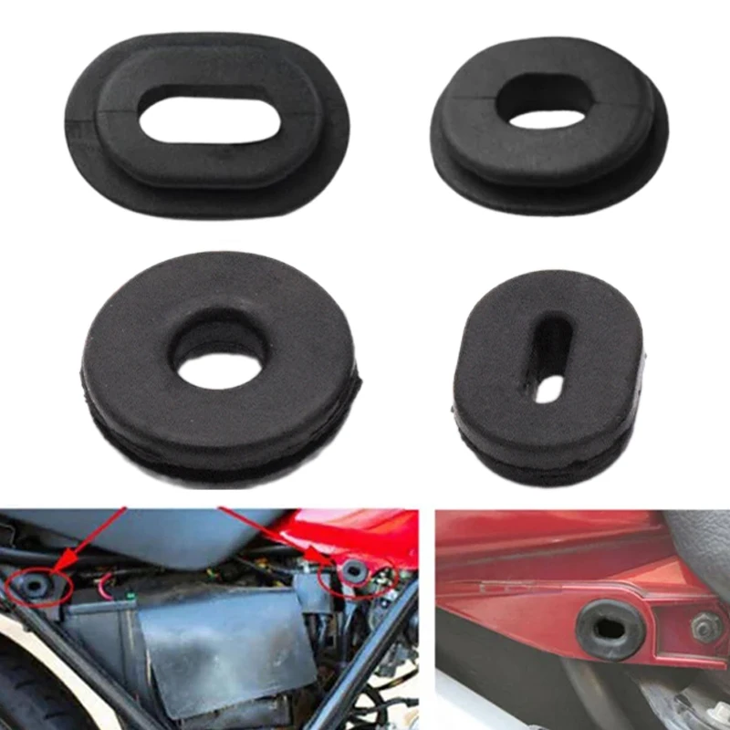 12 ピース/セットオートバイボディサイドカバー黒ゴムグロメットフェアリングワッシャーボルト固定ゴムリングオートバイ外装アクセサリー