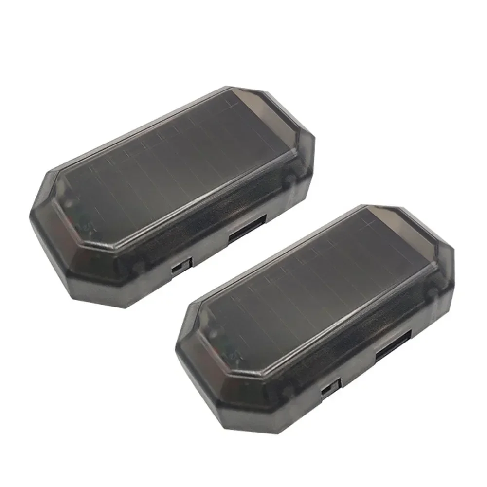 Car Solar Powered Wireless Anti-Theft Caution Lamp LED Flashing Light LED Alarm Fake Anti-theft Decorative Light 5*2.5cm 0.1A