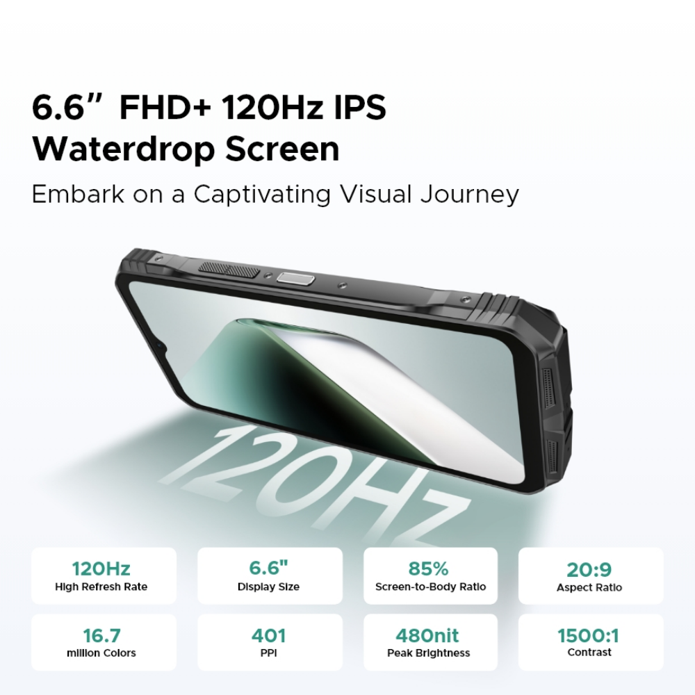 Прочный телефон DOOGEE S Cyber Pro Helio G100 6,6 дюйма FHD + 120 Гц IPS 12 ГБ 512 ГБ 10800 мАч Большой аккумулятор 33 Вт Зарядка NFC-смартфона