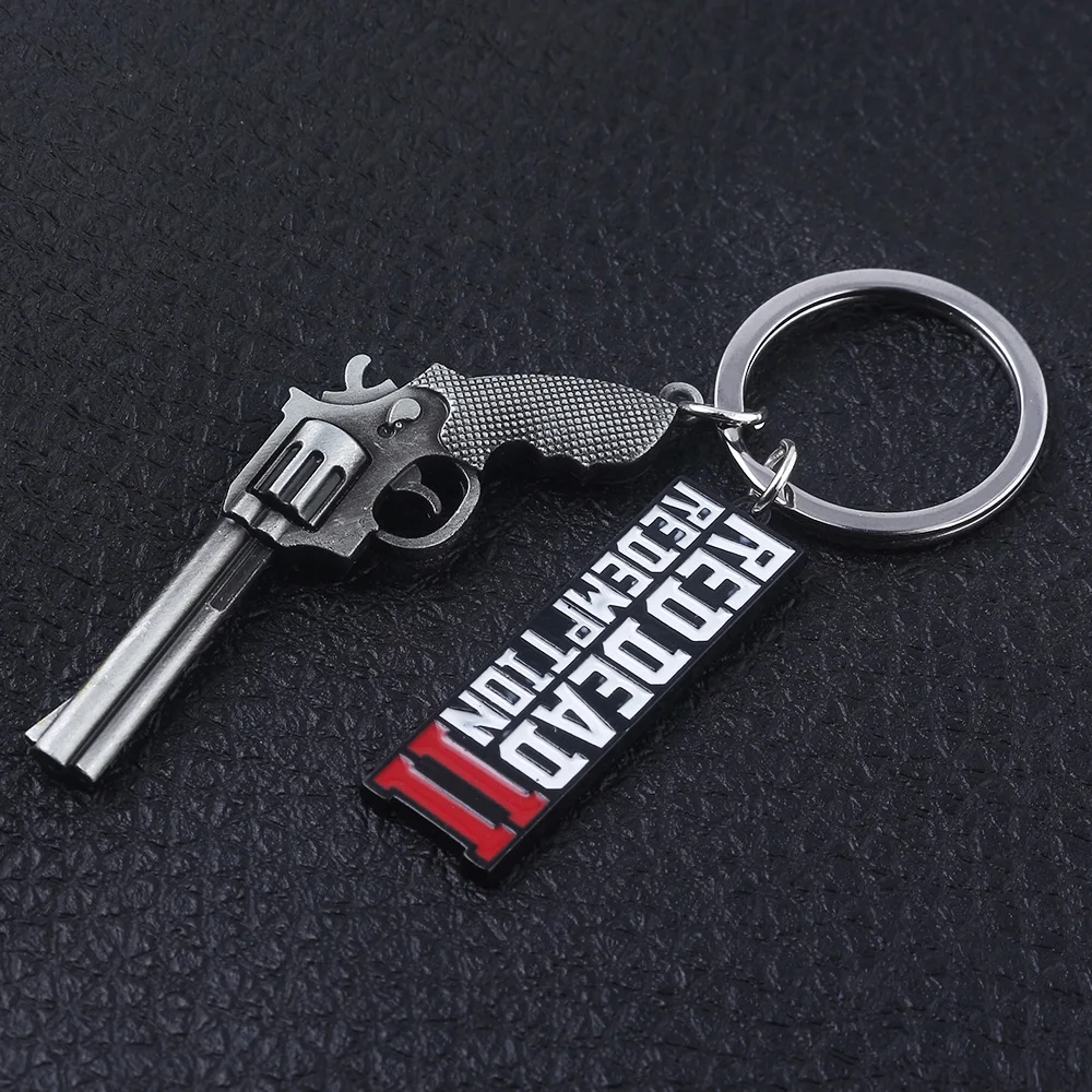 게임 RDR2 아서 모건 리볼버 키링 레드 데드 리뎀션 2 키체인 펜던트 팬 선물 코스프레 남녀 백팩 장신구