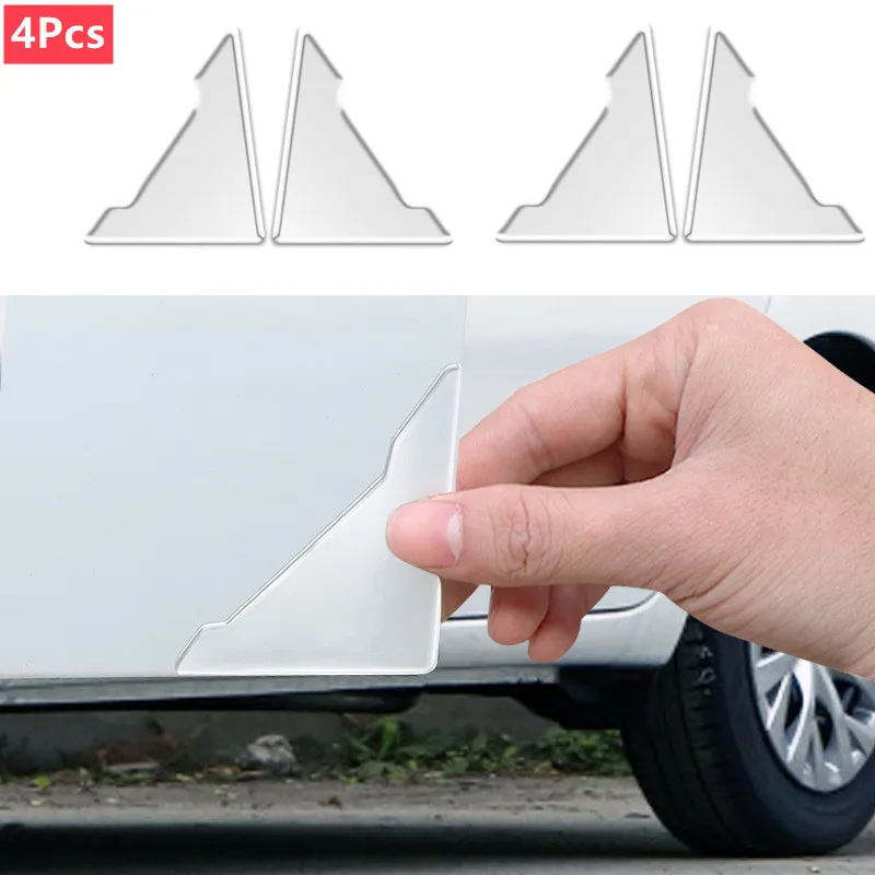 Cubiertas anticolisión universales para esquina de puerta de coche, Protector de silicona transparente, pegatinas antiarañazos, cubierta protectora de puerta