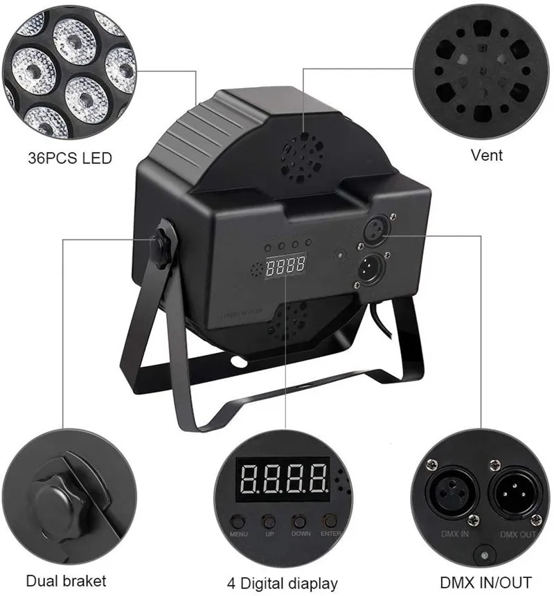 36W Professional Disco light DMX512 Voice Control RGB LED Ktv Bar Party DJ Decorative Stage Light Effect Projector par lamp